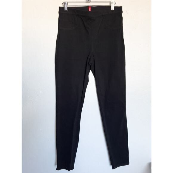 Spanx Jean-ish Ankle Leggings Pullon Pants Pockets Medium Black Basic Staple - Picture 1 of 7